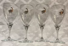 Set/4 Platinum Silver Goose Wine, Iced Tea or Water Goblets Original Tags TURKEY