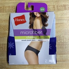 Hanes Women's Tagless Microfiber Cheeky Panties 2 Pack Size S/5