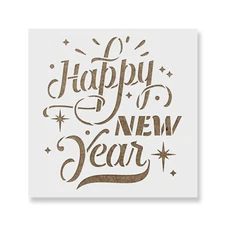 Happy New Year Stencil - Durable & Reusable Mylar Stencils