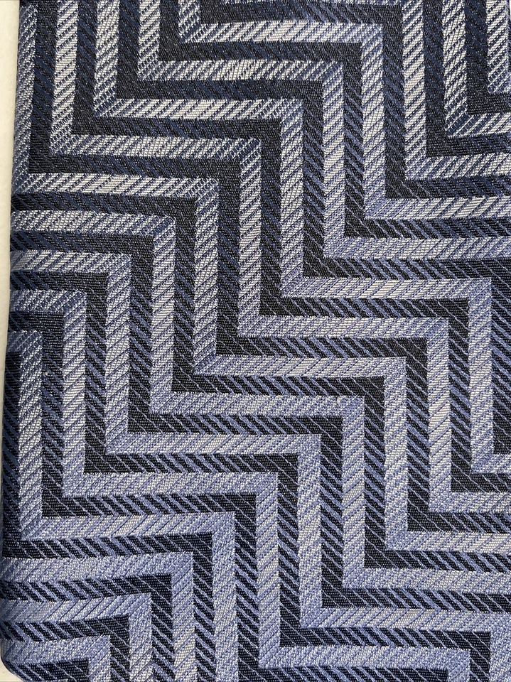 Corbata de seda Alfani %100 4" X 60" azul a rayas hecha a mano corbata de diseñador para hombre Foto 2 de 4