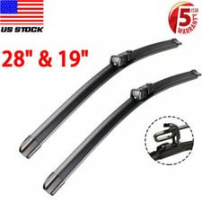 Matched Set of 2 Frameless Wipers 28"+19" Windshield Wiper Blades OEM J hook