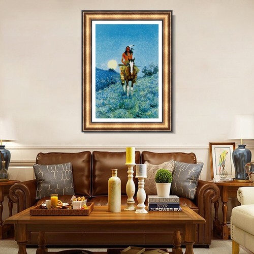 Lona enmarcada Estampado Giclee The Outlier por Frederic Remington Arte de Pared Decoración del Hogar - Imagen 6 de 16