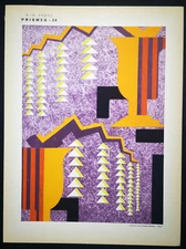 1930,ORIGINAL ÉMILE-ALAIN SÊGUY RARE ART NOUVEAU HANDCOLOR POCHOIR PRISMES UV3