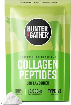 HUNTER & GATHER BOVINE COLLAGEN POWDER 400G | PURE UNFLAVOURED PREMIUM HYDROLY