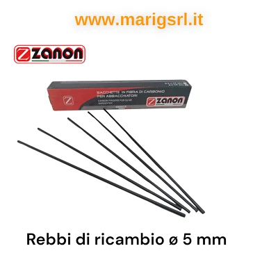ZANON Rebbi Astina 5ømm in carbonio ricambio scuotitore olive Karbonium Albatros