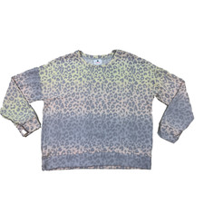 SUNDRY Leopard Print Cozy Knit Sweatshirt Womens 2 Medium