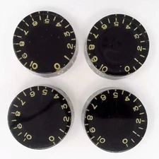 True Custom Shop® Black Relic Embossed Speed Knob Set for Gibson USA Les Paul 