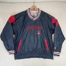 Vintage Pro Player Cleveland Indians Pullover Jacket Adult Large Windbreaker