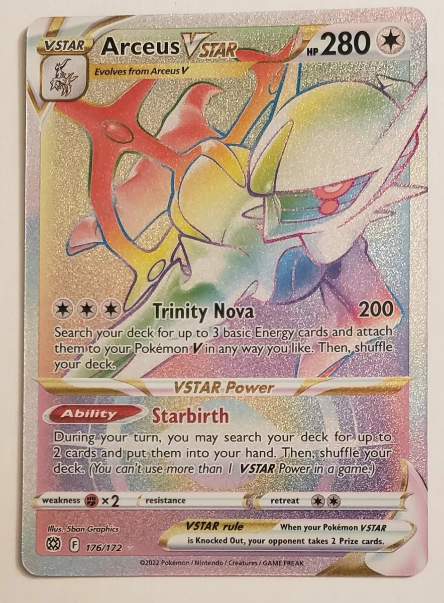 Arceus Pokemon Card, Rainbow Arceus Pokemon Card