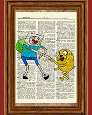 Adventure Time Dictionary Art Print Picture Poster Picture Finn Jake Dog Cartoon