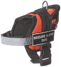 Dean & Tyler's DT Works Orange "SEIZURE ALERT DOG " Harness, XX-Small, with 6 ft