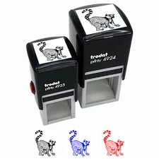Ring-Tailed Lemur Self-Inking Rubber Stamp Ink Stamper
