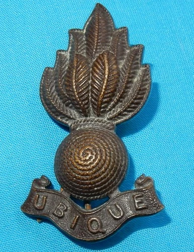 WW1 ERA ROYAL ENGINEERS OFFICERS BRONZE REGIMENTAL COLLAR BADGE 2 LUGS K/C