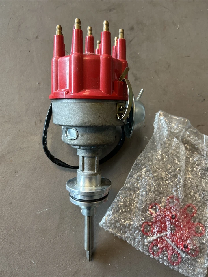 Chrysler 318 340 360 bloque pequeño listo para funcionar distribuidor tapa roja Foto 4 de 4