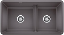 Blanco 442524 Cinder Precis 33" Undermount Double Basin Composite Kitchen Sink