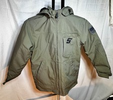 Snap-On Tools Padded YOUTH Jacket Dusty Olive Full Zip Up Hooded YOUTH Size S