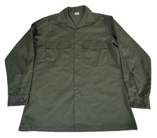 Vintage US Military Utility Fatigue Shirt Coat OG 507 107 Olive Drab 15.5 x 33