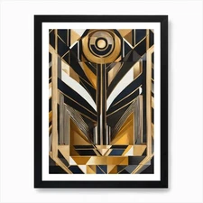 Roll Out - Abstract Art Deco Geomet Framed Wall Art Poster Canvas Print Picture