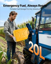 VEVOR 5.3 Gal Metal Jerry Can w/Spout - Corrosion-Resistant, Yellow