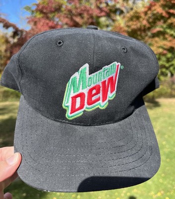 Vtg Mountain Dew Hat Embroidered Logo Trucker Cap Soda SnapBack Baseball Promo