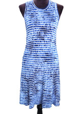 KAREN by Karen Kane Dress Sleeveless Striped Blue White Size L Casual NWT