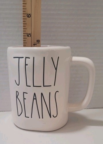 Mug RAE DUNN "Jelly Beans" Artisan Collection By Magenta Cream Pink Odd Shape - Picture 7 of 10