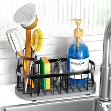 Kitchen Sink Organizer - Stainless Steel Sponge  Brush Holder