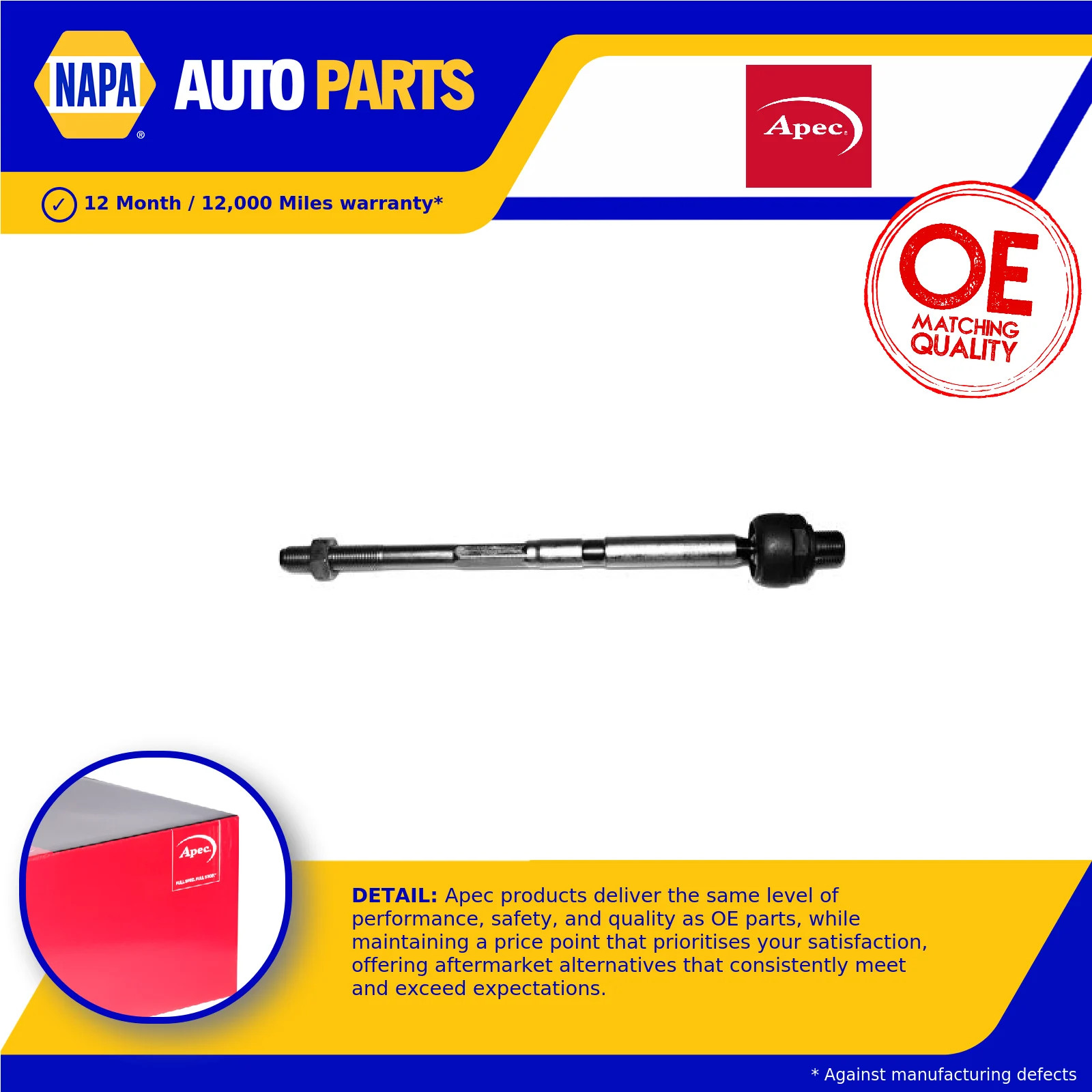 Inner Rack End fits VAUXHALL ASTRA G, H 1.7D Left or Right 2003 on A17DTR Apec