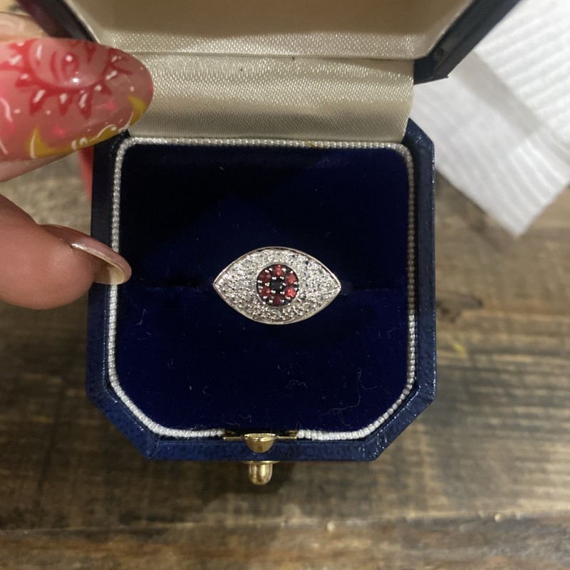 Rarities Carol Brodie Evil Eye Ring Silver 8