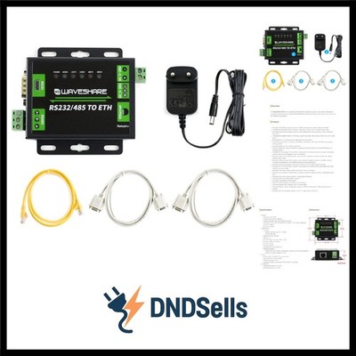 Industrial RS232/RS485 to Ethernet Converter Dual Serial Ports TCP Server TCP...