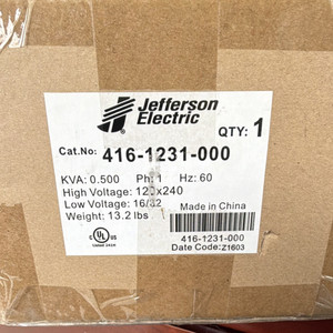 Jefferson Electric 416-1231-000 Buck Boost 0.5kVA 120x240V 16/32V Type 3R