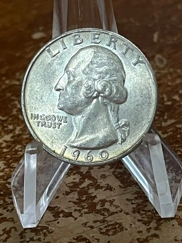 1960-D D/D Washington SILVER Quarter DenverUSA Collector Coin 90% Ag # RJ195