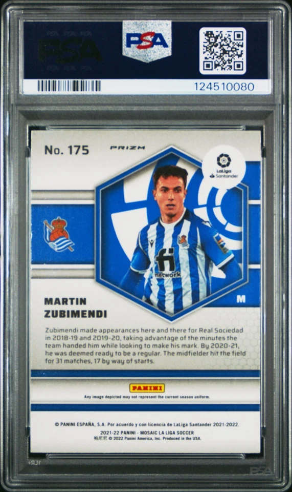 2021-22 Panini Mosaic La Liga Martin Zubimendi Genesis PSA 9 - Image 2 of 2