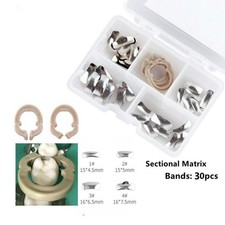 Matriz seccional dental 30 bandas metálicas + abrazadera de clip de resina separadora