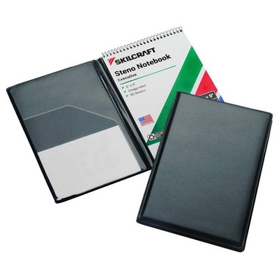 SKILCRAFT 7510-01-454-7388 Steno Pad Holder, Vinyl, Black, 9'' X 6'' 803TE7