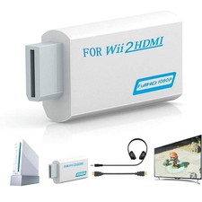 Portable Wii to HDMI Wii2 HDMI Full HD Converter Audio Output Adapter TV  