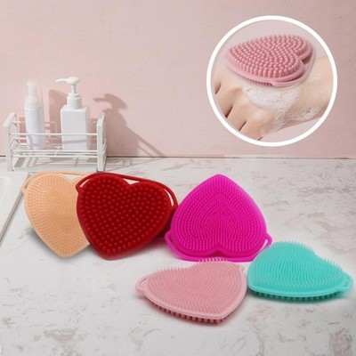 Heart Makeup Cleansing Brush Soft Silicone Facial Brush Double-sided Scrabber