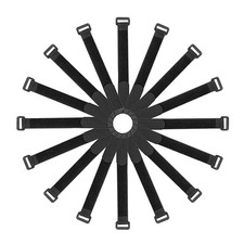 Reusable Cable Ties 12 Inch Hook and Loop Cord Wrap with Buckle Black 16pcs