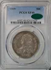 1809 Capped Bust half dollar, PCGS XF40 CAC