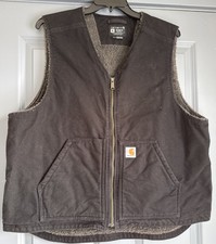 Carhart - Relaxed Vest Men's XL - Black Sherpa Lined Full Zip - Model DV4394-M
