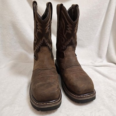 HISEA NINGO Men Square Steel Toe Western Work Boots Waterproof Cowboy Boot 7
