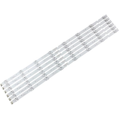 LED Backlight Strips for TV 6 Pieces White Indoor Remote Control Modern