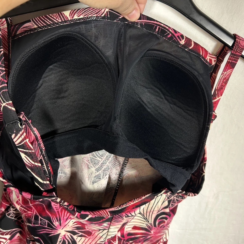 Tankini de natación floral Croft Barrow para mujer talla 18W rojo negro Foto 3 de 4