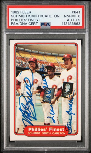 1982 Fleer Phillies' Finest #641 Phillies' Finest PSA 8 Auto 9