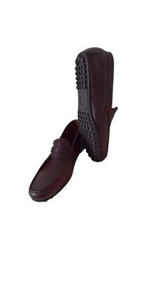 Men's Leather Casual Loafers, Chocolate Brown, Size 43, Casual Business Shoes