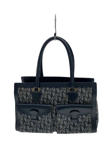 Sac à main Christian Dior motif intégral toile marine authentique du Japon RA