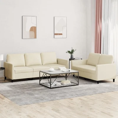 Ensemble de Canapés avec Coussins Sièges Salon 2 pcs Gris Similicuir vidaXL - Photo 1/4