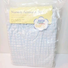 Martha Stewart Baby Cotton Blue Nursery Set Crib Skirt Diaper Stacker
