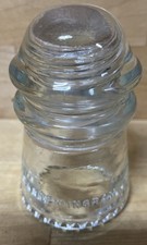 Hemingray Glass Insulator 15A-9 w/ Beaded Base Made In USA