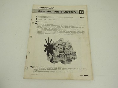 Caterpillar Special Instructions Manual Conversion of Reman 3406 Engines